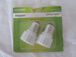 2 Stk. Marslight Adapter ADP-E27-GU10, Neu und Original