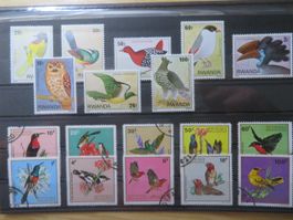 Vögel Ruanda Mi 1019-26**, Mi 500-509 gestempelt