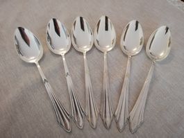 WMF Fächermuster punziert, versilbert, 6 Löffel