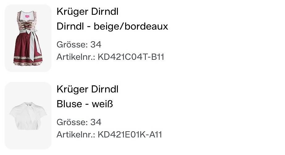 Kleider: Edles Krüger Dirndl Grösse 34 in Bordeaux – Gebraucht aus Gränichen von Caet90 3