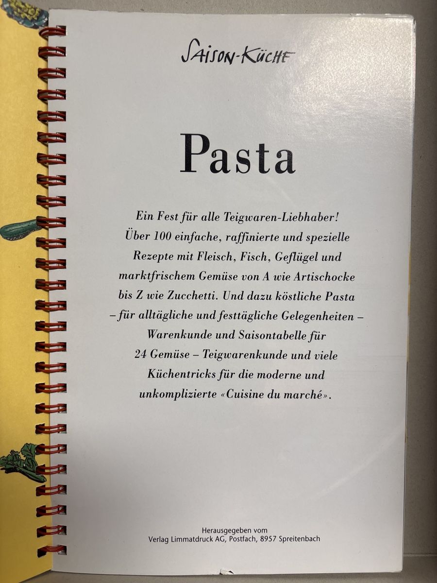 Livres: Saison-Küche Kochbuch Pasta, saisonal & einfach – Neuf (Voir description) à Vordemwald par Youko 1