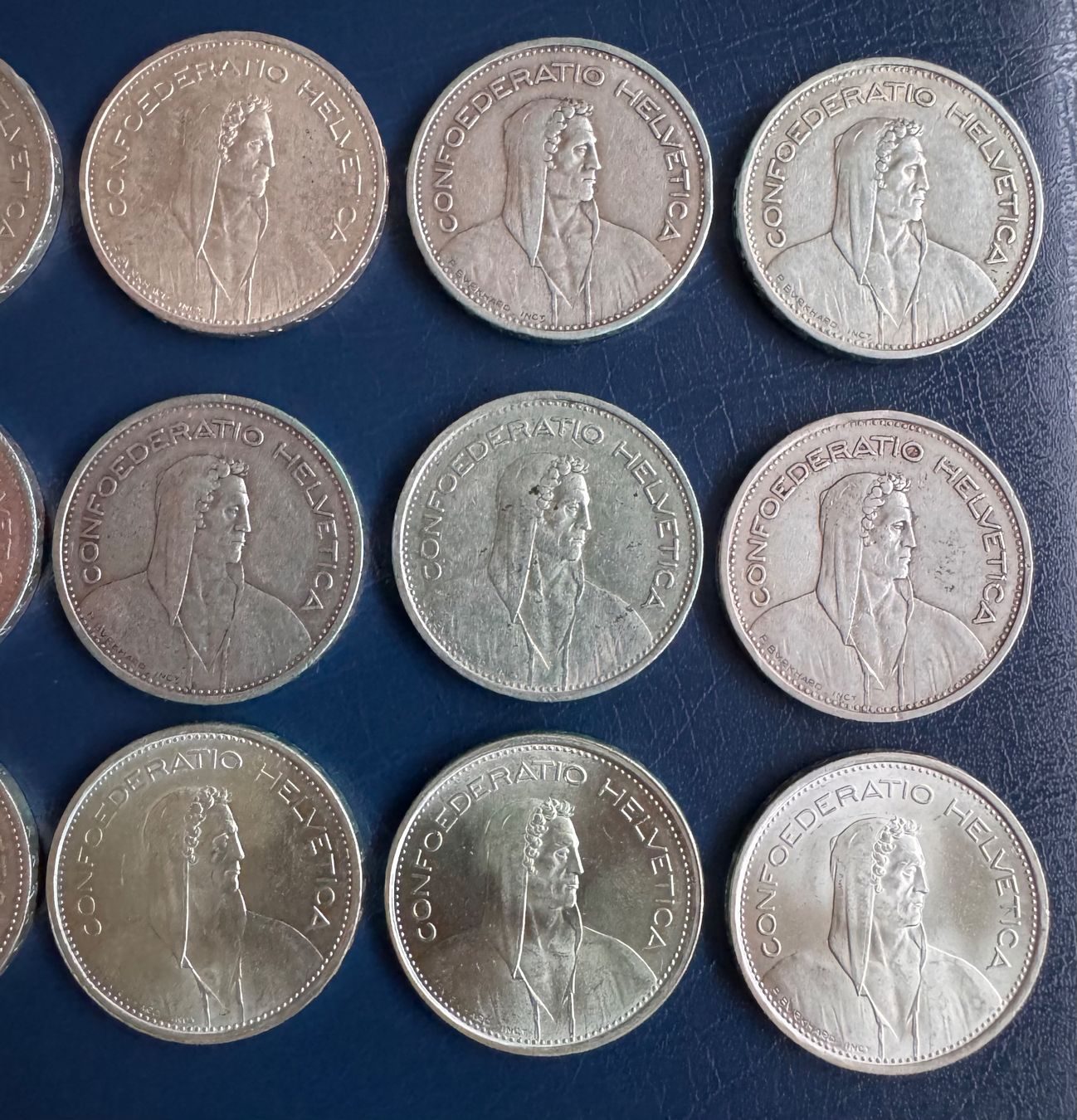 Alle Münzen: 5 Fr. Silber - Kompletset - 1931-1969 Vorz. – Gebraucht aus Ebikon von Dmasterx 2