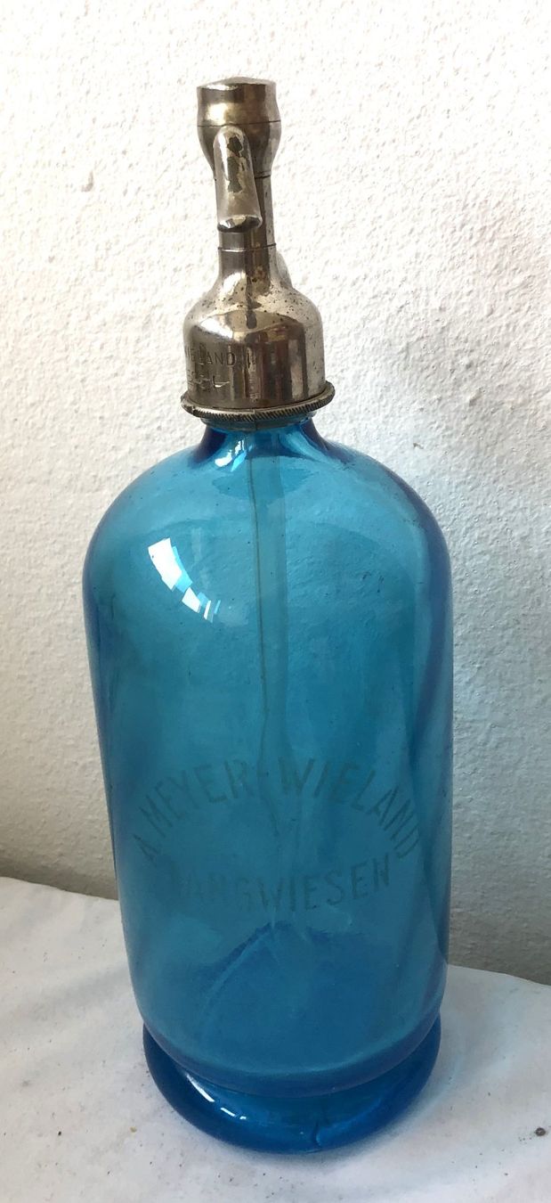 Bottiglie: Antike blaue Siphonflasche - Carba & Meyer-Wieland – Usato da Schaffhausen venduto da durruti 1