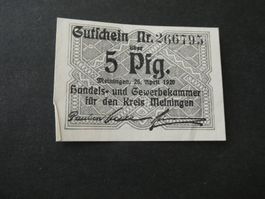 Dt. Reich,  Meiningen - Notgeldschein