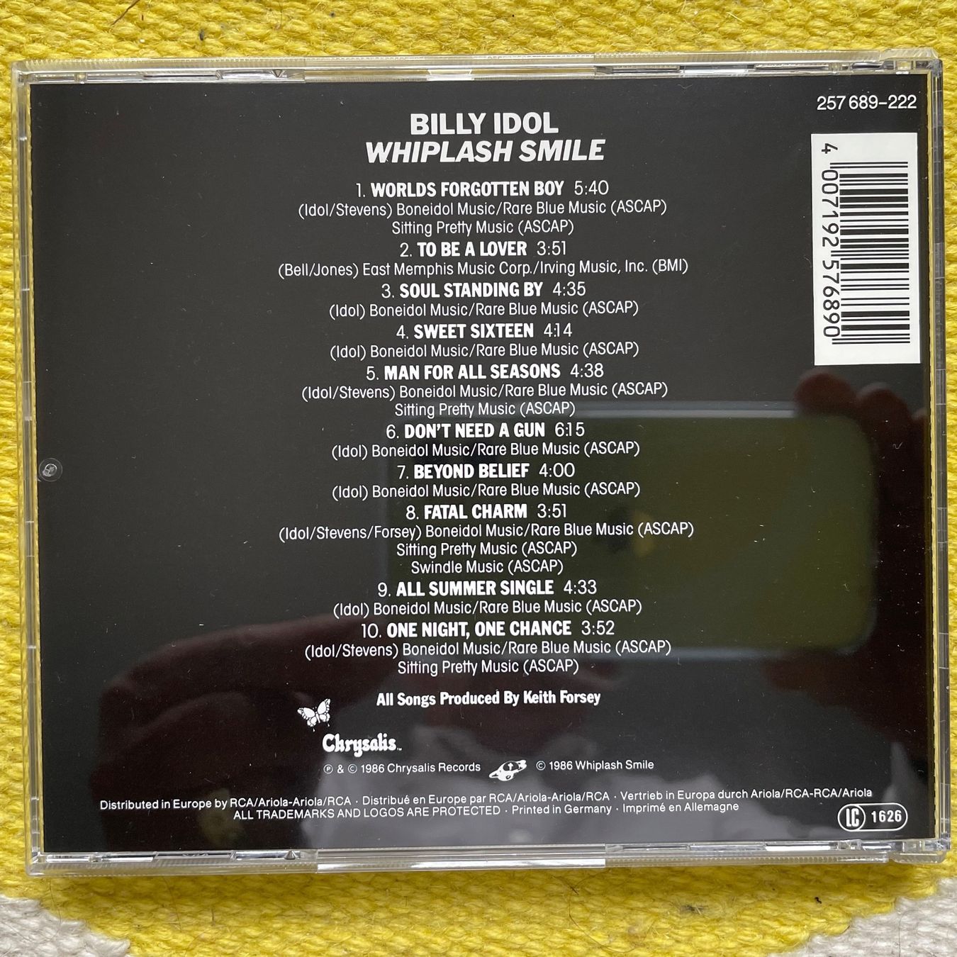 CD: BILLY IDOL-WHIPLASH SMILE – Usato da Rorschacherberg venduto da CD-Roli 1