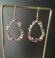 Tolle Creolen Tropfenform Swarovski Perlen 