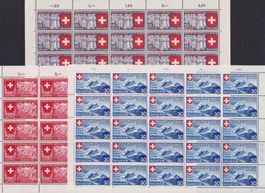 1939, Nr.222-224 Bogen mit Plattenfehler postfrisch. 530.-+
