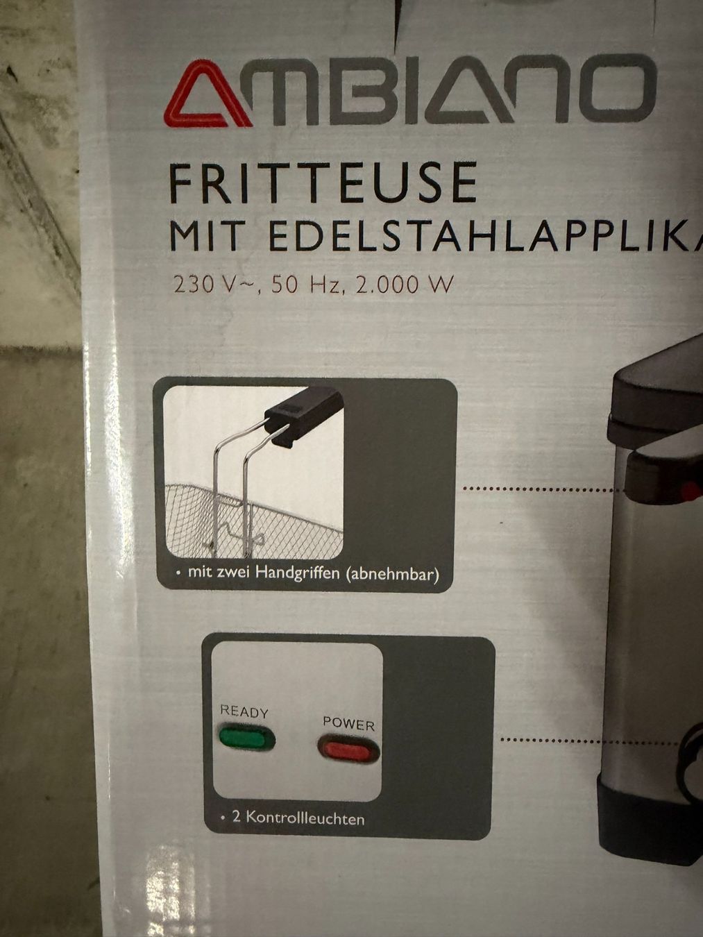 Ambiano Küchengeräte: Fritteuse Ambiano Edelstahl – Neu und originalverpackt aus Winterthur von Ferraristern 3