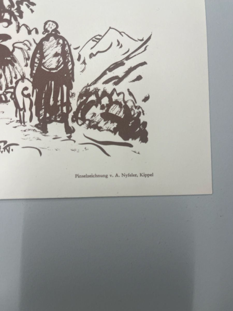 Cartes postales: Ansichtskarte A. Nyfeler Kippel Landschaft mit Person – D'occasion à Muttenz par Totkel 2