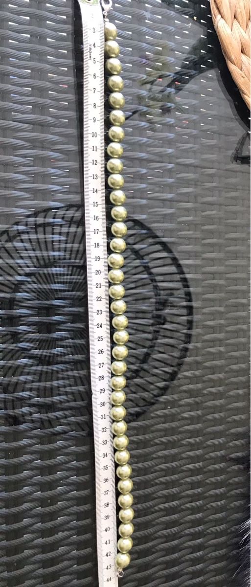 Perle (finte): Damen Perlenkette Olivgrün – Usato da Oberwil BL venduto da Gutundsuperklein16 2