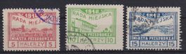 Polen 1918: 3 Werte Przedborz - gez. 11 1/2 - Kat. 120.--