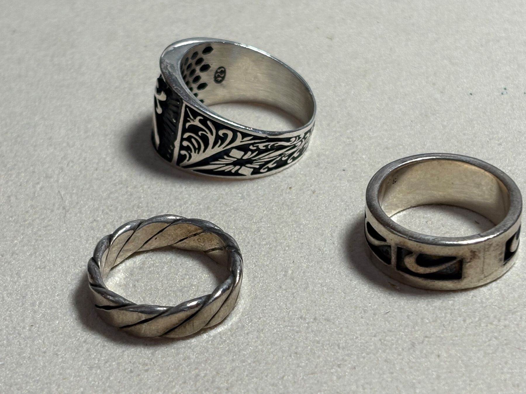 Ringe: Drei schöne Silberringe 925, verschiedene Grössen – Gebraucht aus St. Peterzell von verena40 1