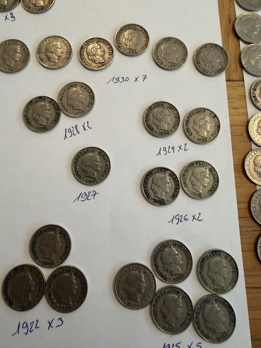 Tutti le monete: Pièces 5 centimes suisse de 1880 a 1953 – Usato da Echallens venduto da JAR69 4