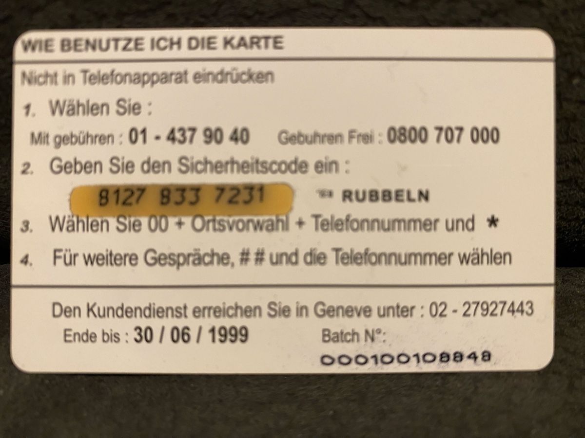 Telefon- & Taxkarten: Carte – Gebraucht aus Lausanne von babacard10 1