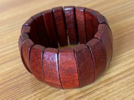 Armreif Armring Teak Teakholz Vintage Holz