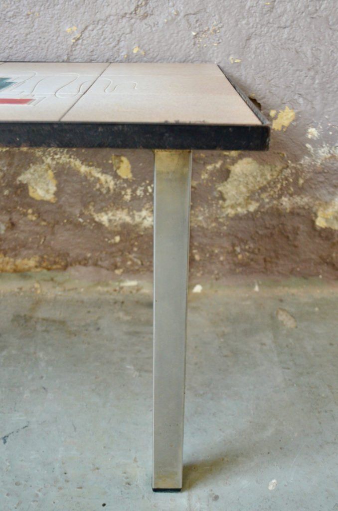 Tavoli: Table basse en céramique au décor abstrait multicolore – Usato da COLMAR venduto da Sophiebellelurette 1