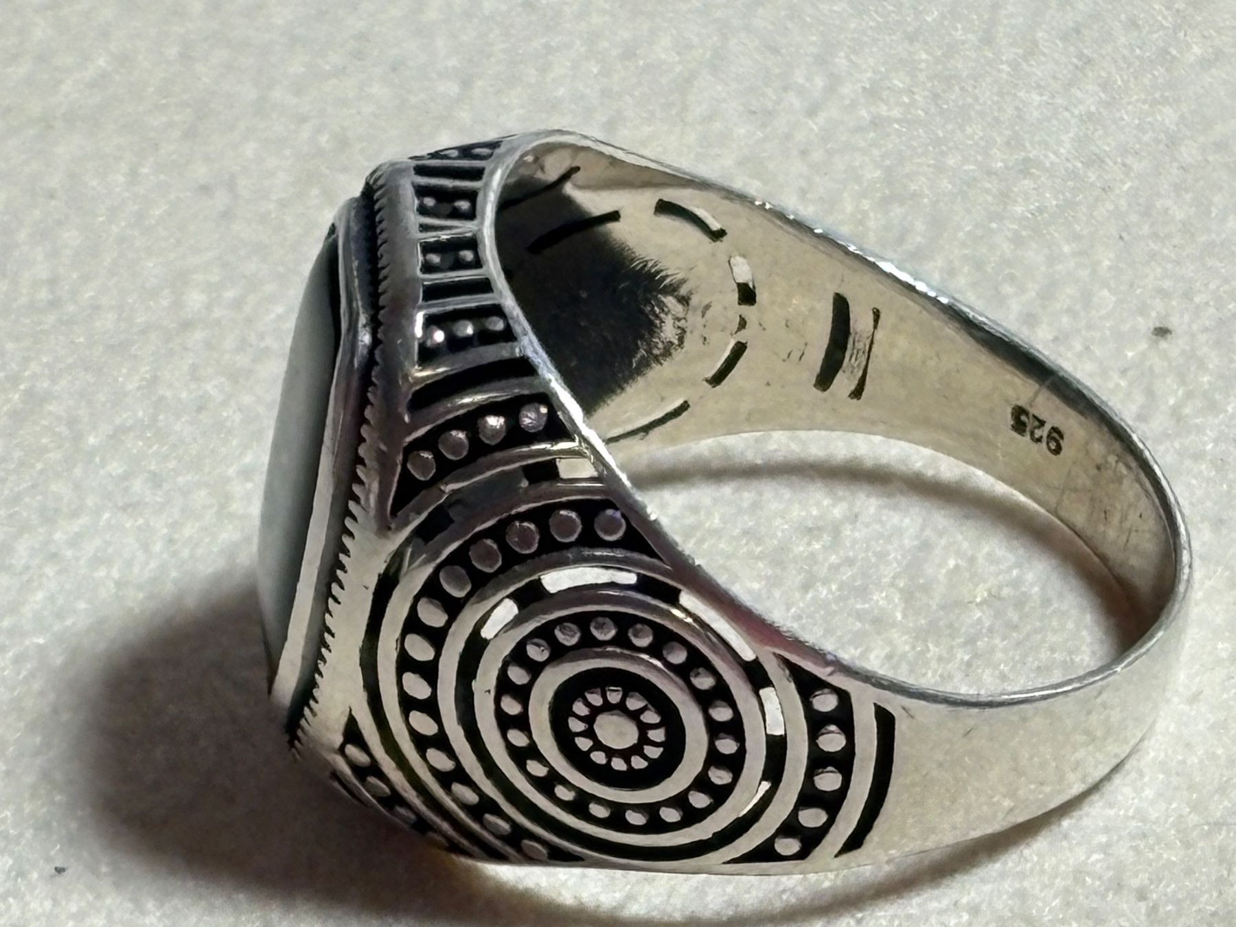Onyx Anelli: Silberring 925, mit Onix, Gr. 27 – Usato da St. Peterzell venduto da verena40 3
