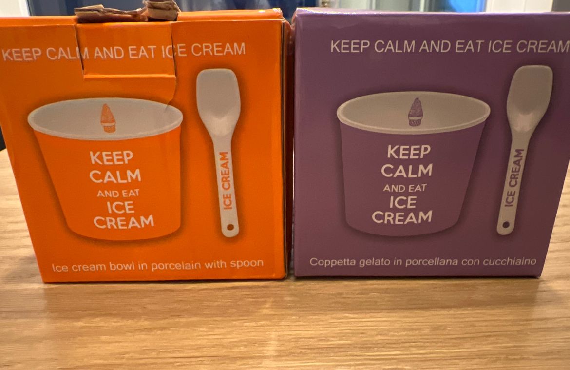Set di piatti: 2x Glaseisbecher mit Löffel – Nuovo e nell'imballaggio originale da Fahrwangen venduto da AmiraSibaii 1