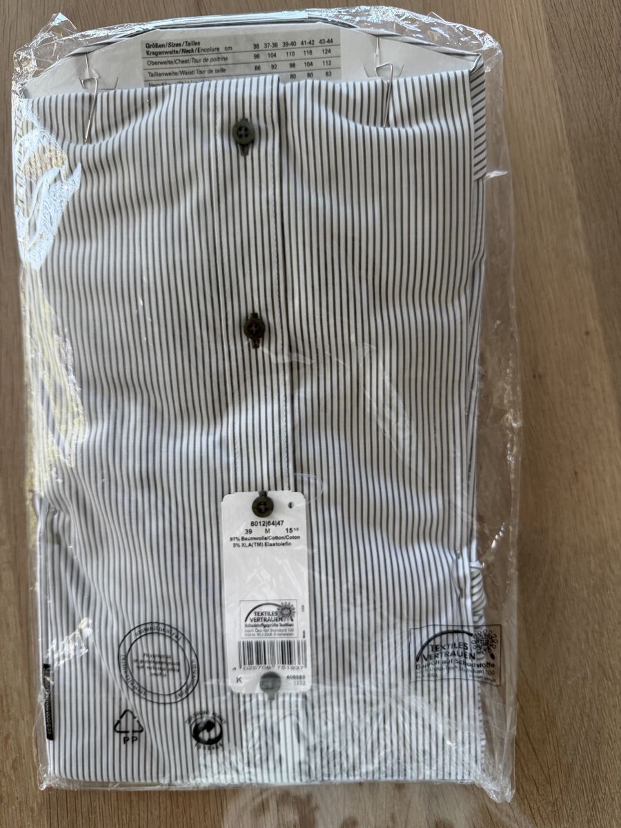 Camicie: Olymp Hemd Body Fit Grösse 39 M neu – Nuovo e nell'imballaggio originale da Oberhofen TG venduto da Solano84 1