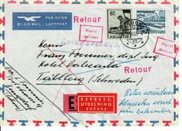 Flugpost Burgdorf  nach Tällberg Schweden 1955