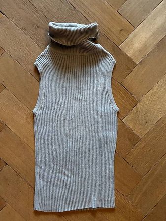 ärmelloses Roll-Shirt grau-blau Gr S