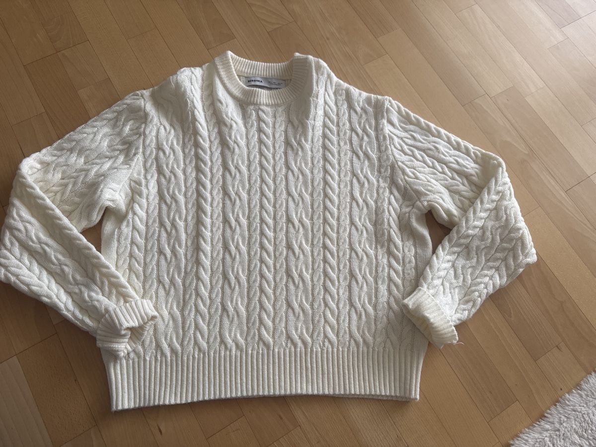 Bershka Maglioni & Felpe: Bershka Strickpullover, Winter-Look, Weiss, Grösse L – Nuovo (secondo la descrizione) da Abtwil SG venduto da ale2002