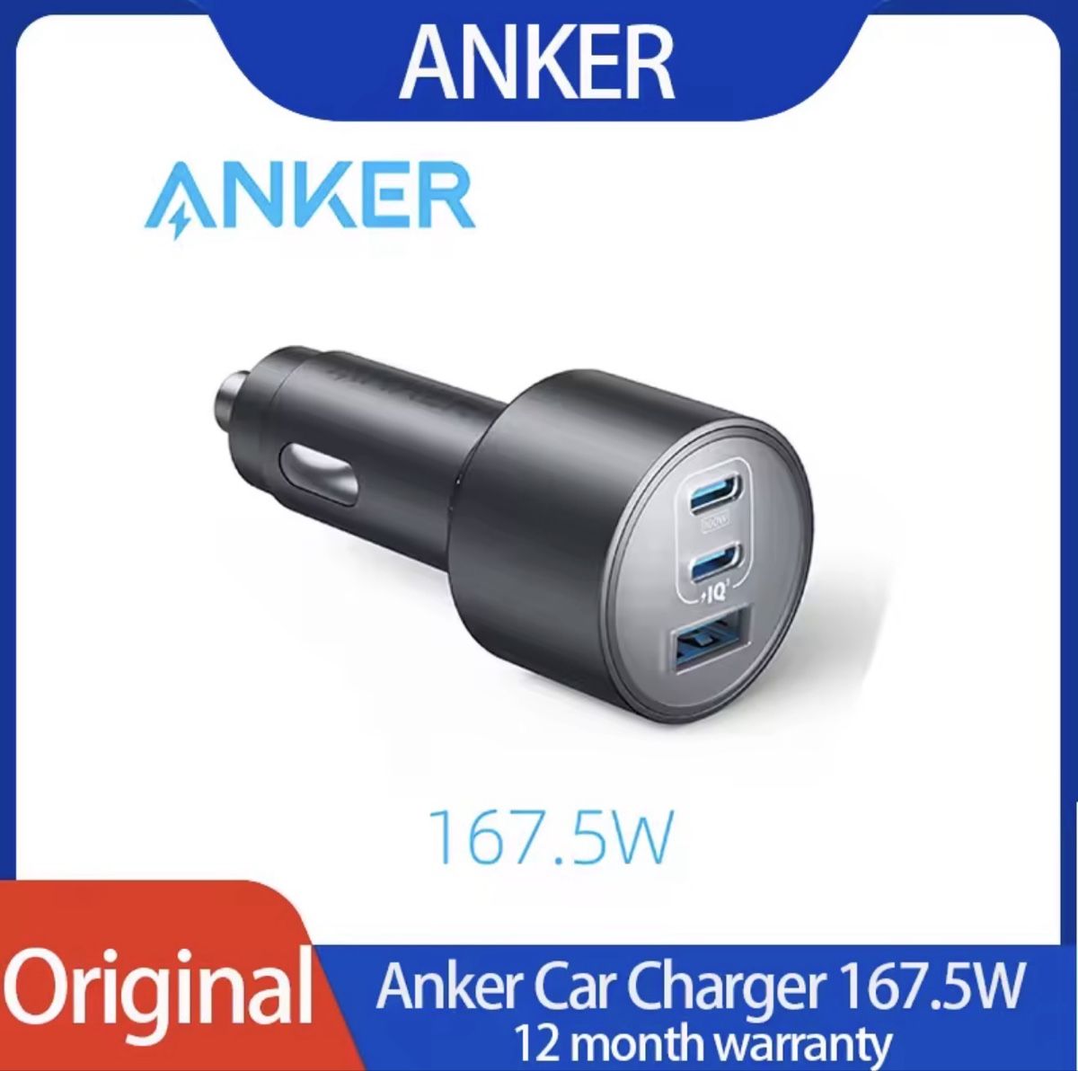 Caricabatterie: Anker Auto Ladegerät 167.5W USB-C/USB-A Top – Nuovo (secondo la descrizione) da Winterthur venduto da Ennio1984 1
