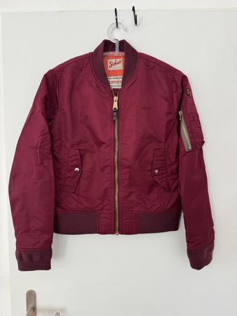 Schott Bomberjacke American College rot Grösse L Damen