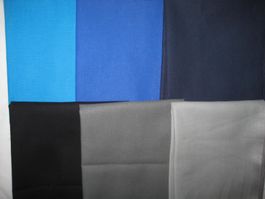 Baumwollstoffe blau/grau 6 Reststücke