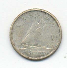 Tutti le monete: Kanada Canada 10 Cents 1960 – Usato da Au SG venduto da Zogu