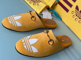 GUCCI x ADIDAS Horsebit Leder Slipper Mules Loafer 39.5 NEU