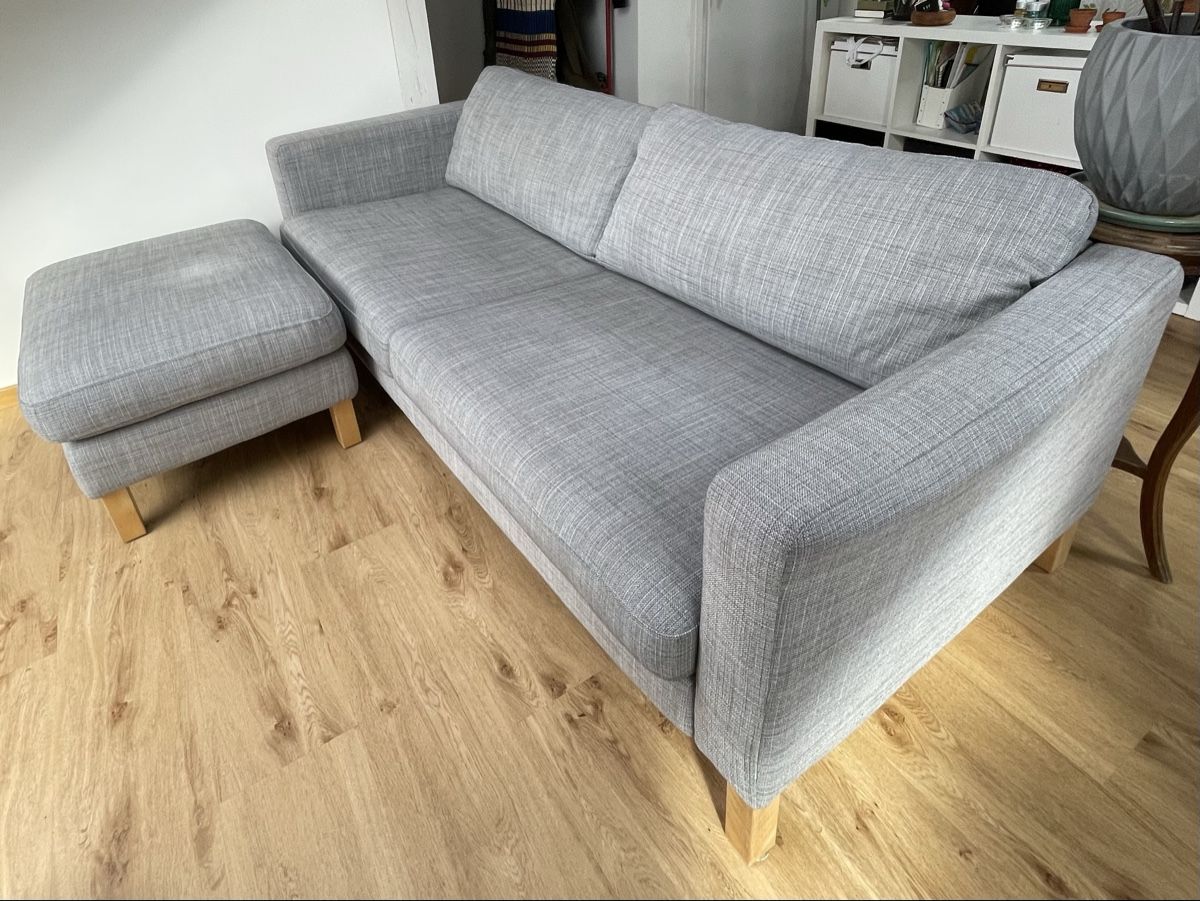 Sofas: Sofa L-Form mit Hocker, grau  – Gebraucht aus Biel/Bienne von mic_jy56