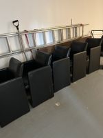 Lot de 6 chaises  accoudoirs en cuir , noir, bon état