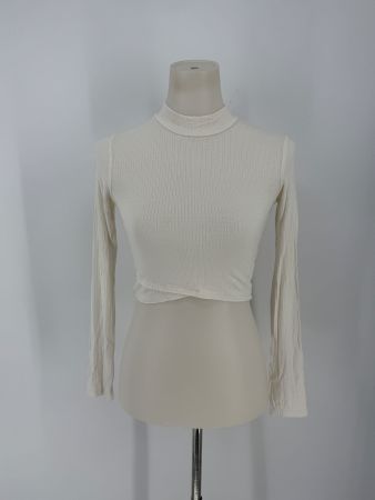 Crop Langarm Shirt Gr. S gerippt von Pimkie
