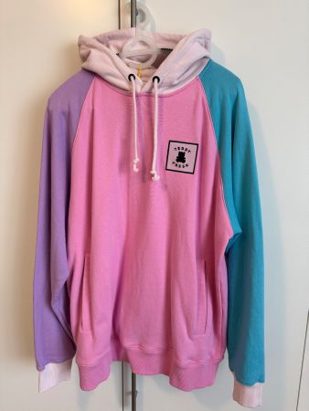 Teddy Fresh Color Block Kapuzen Hoddie Pink