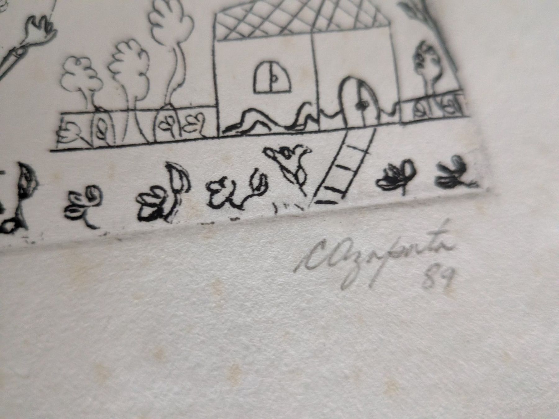 Gemälde: Originelle kleine Radierung signiert – Gebraucht aus Emmen von magelan 1