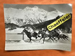 Alte Ansichtskarte 1964 Pferderennen auf St. Moritz See.