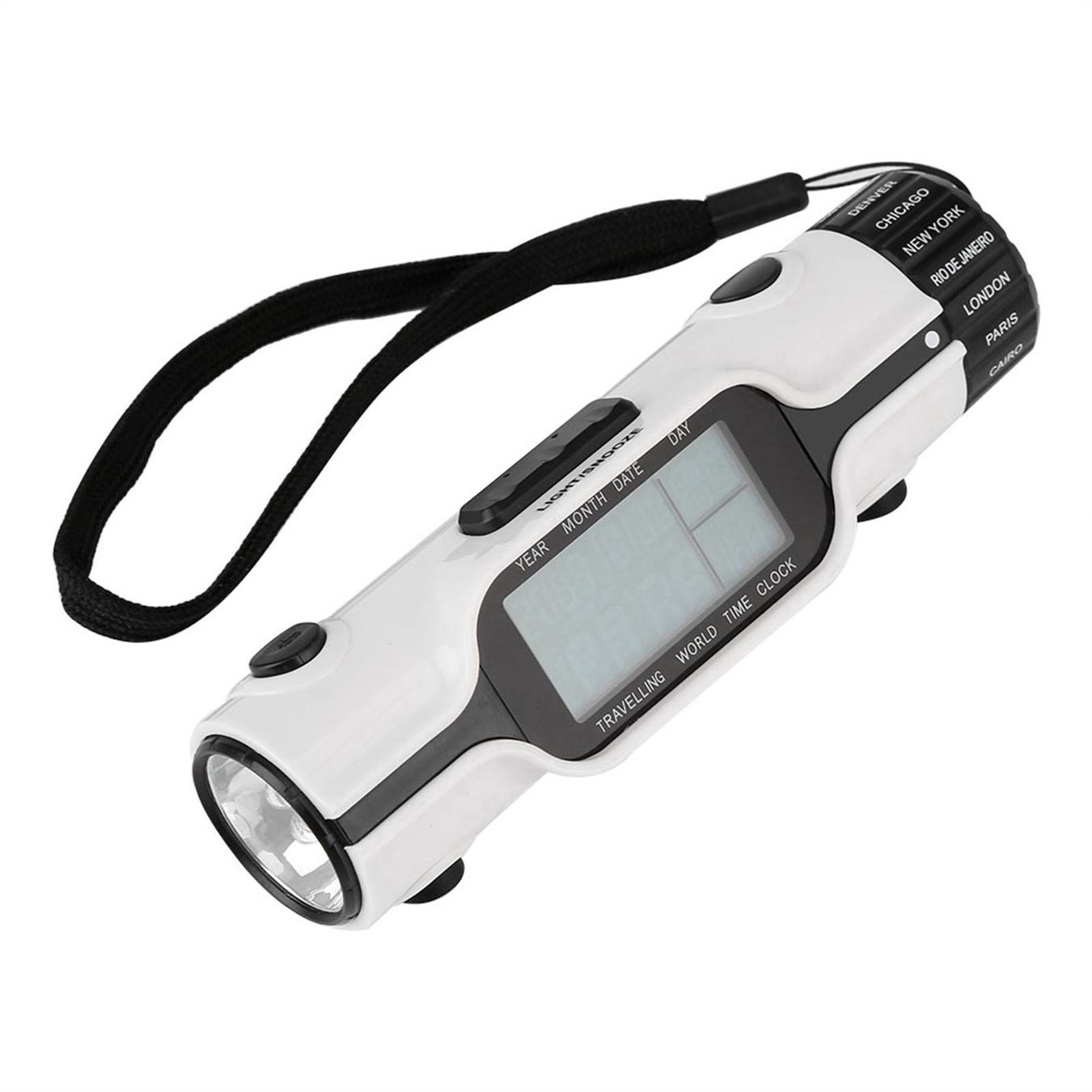 Sveglie: Flashlight LED Digital World Time Travel Alarm Clock Thermo – Nuovo e nell'imballaggio originale da Genève venduto da Murmurs 7