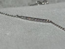 Weissgold Armkette mit 10 Brillianten 750er/18K/0,11ct H-Si