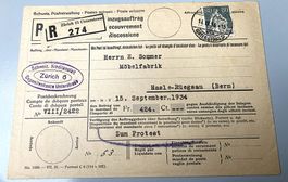 Sitzende Helvetia mit Schwert, Post-Einzugsmandat, -
