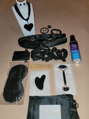 Kissenbezug, curly set, black beauty spa-Set, hair-kit, 🖤