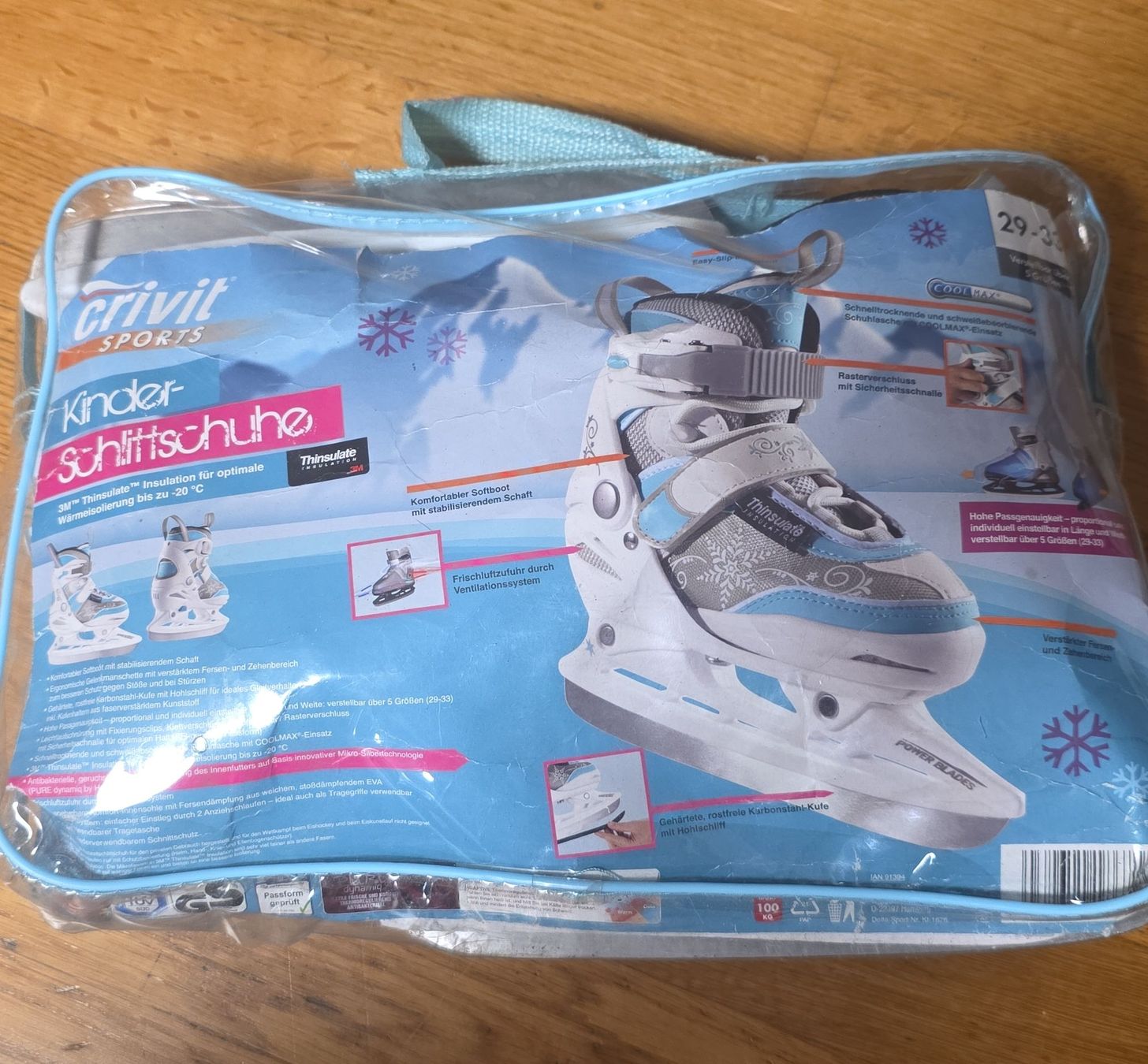 Pattini da ghiaccio: Crivit Children's Ice Skates - Adjustable Size 29-33 – Usato da Birmenstorf AG venduto da kito83