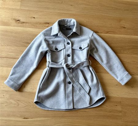 Jacke mit Gürtel, Grau, XS – Perfekt für Übergang