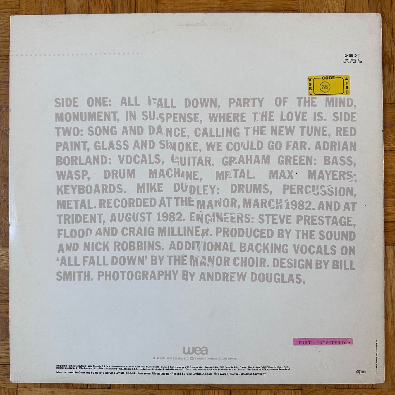 Schallplatten: LP - The Sound - All Fall Down – Gebraucht aus Breganzona von Onairda75 1