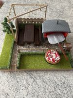 Miniatur Garten mit Pizzaofen und Grill, Handarbeit, Top!