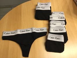 Calvin Klein Damen Strings schwarz Grösse L-XL (9 Stück) Neu