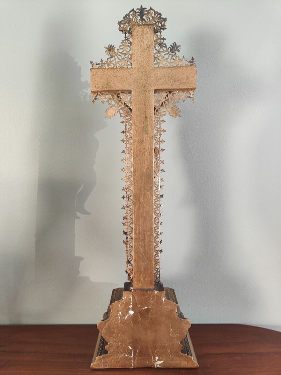 ancien Christ d'autel XIX° siècle bois doré crucifix Kaufen auf Ricardo