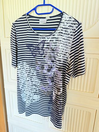 Gestreiftes Shirt Gr. 44 Laura Kent Blumenmuster