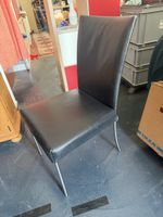 Esszimmerstuhl Leder schwarz Metallbeine Stuhl