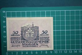 currency voucher austria st.gilgen 50 heller 1920